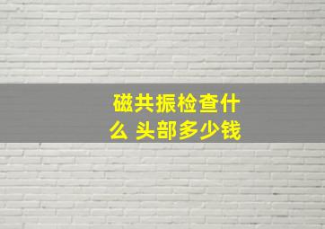 磁共振检查什么 头部多少钱